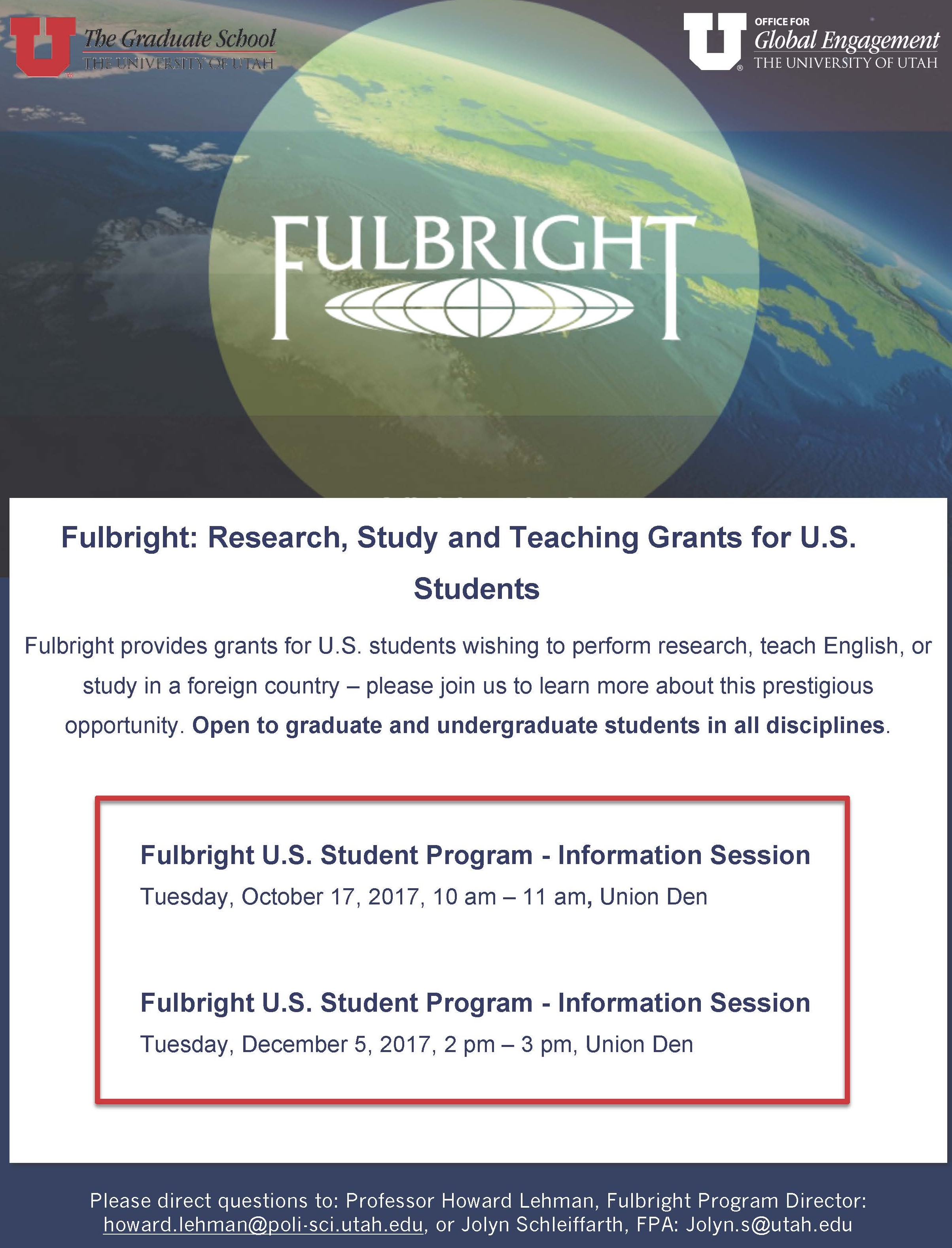 Fulbright Research, Study and Teaching Grants for U.S. Students