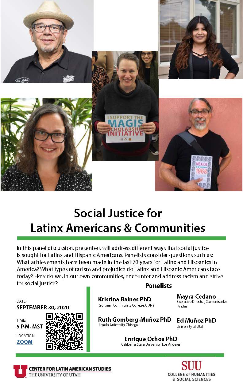 Social Justice for Latinx Americans and Communities flyer